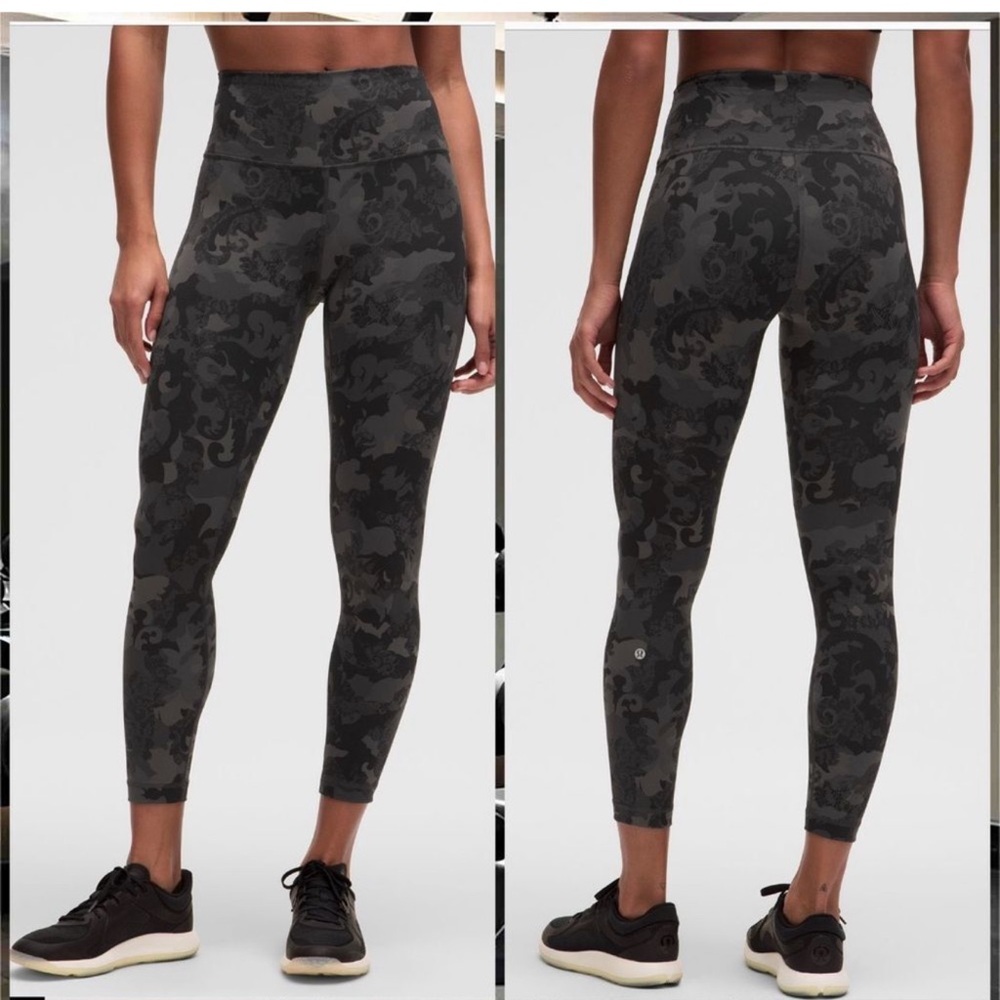 Lululemon Wunder Train High-Rise Tight 28" Heritage Lace Black‎ size 6 NWT - Picture 2 of 7